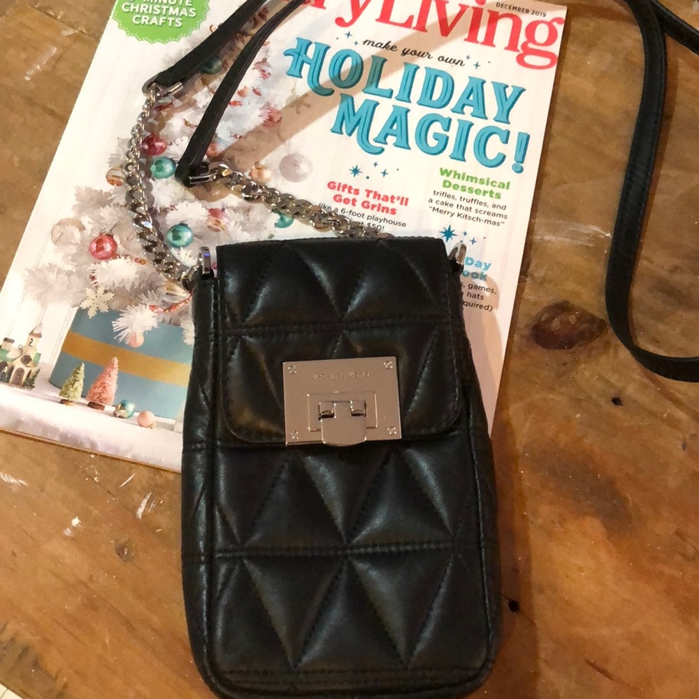 Michael Kors leather quilted cell phone crossbody